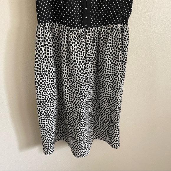 NWOT Lottie & Holly Polka Dot Mini Dress Black and Cream Size Medium - Picture 5 of 9